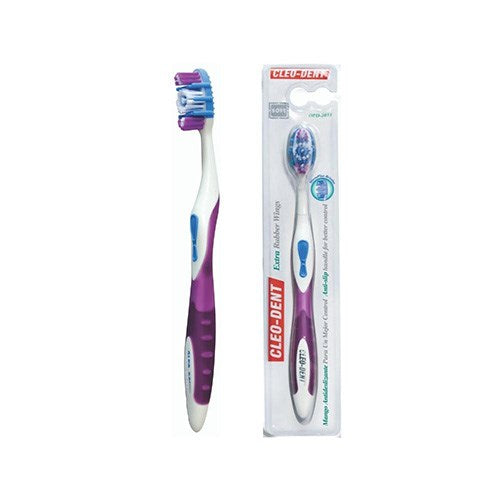Cleo Dent Extra Rubber Wings Toothbrush Soft For Gentle Oral Care-1