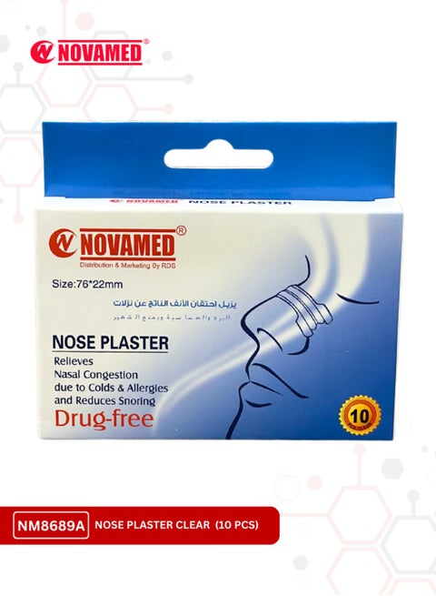 Novamed Nose Plaster Clear 10 Pieces Hypoallergenic Sterile Relief-1