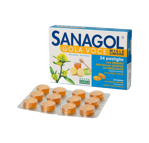 Sanagol Gola Voce Honey Lemon Lozenges 24 Count Soothing Supplement-2