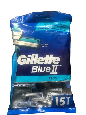 Gillette Blue II Plus Disposable Razor With Chromium Coating And Lubrastrip-2