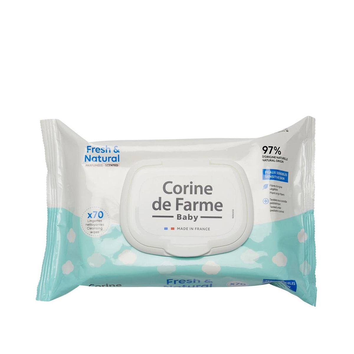 Corine De Farme Fresh And Natural Baby Wipes 70 Pack Plant-Based Calendula-1