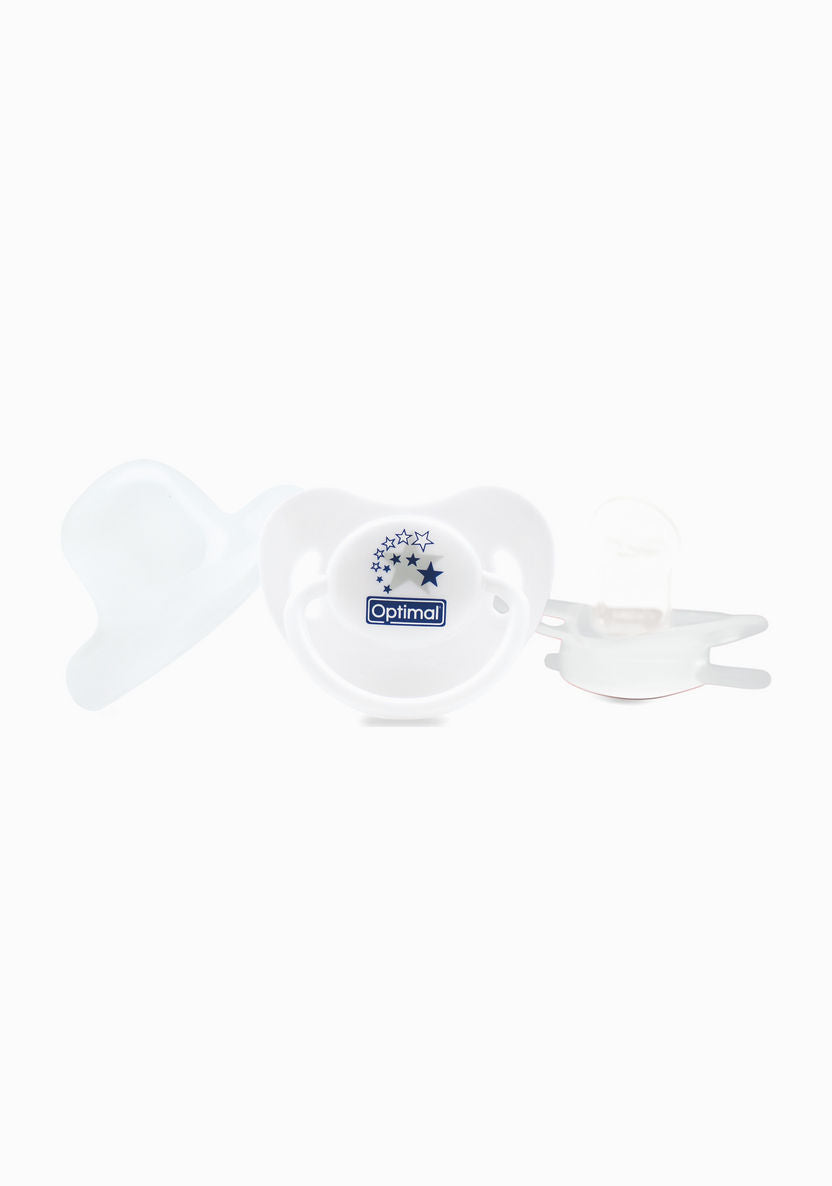 Optimal 1443 Orthodontic Silicone Pacifier 6+ Months With Protective Cover-2