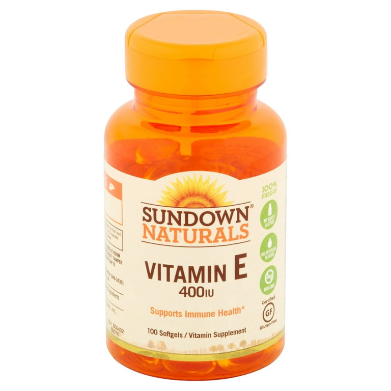 Sundown Vitamin E 400 IU Softgels Antioxidant Supplement 100 Count-1