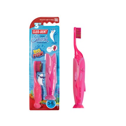 Cleo-Dent Kids Toothbrush Shark Design Ages 3-6 Soft Bristles-1