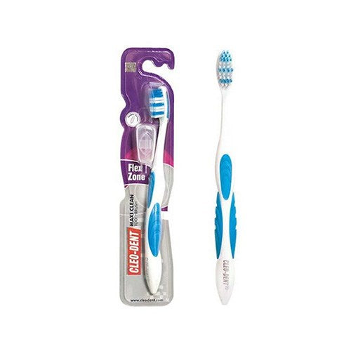 Cleo-Dent Flex Zone Soft Toothbrush With Flexible Neck And Tongue Cleaner-1