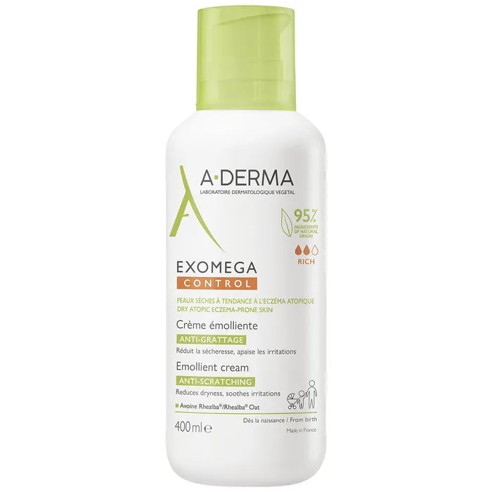 A-derma Exomega Control Emollient Cream 400ml For Dry Atopic Skin-1
