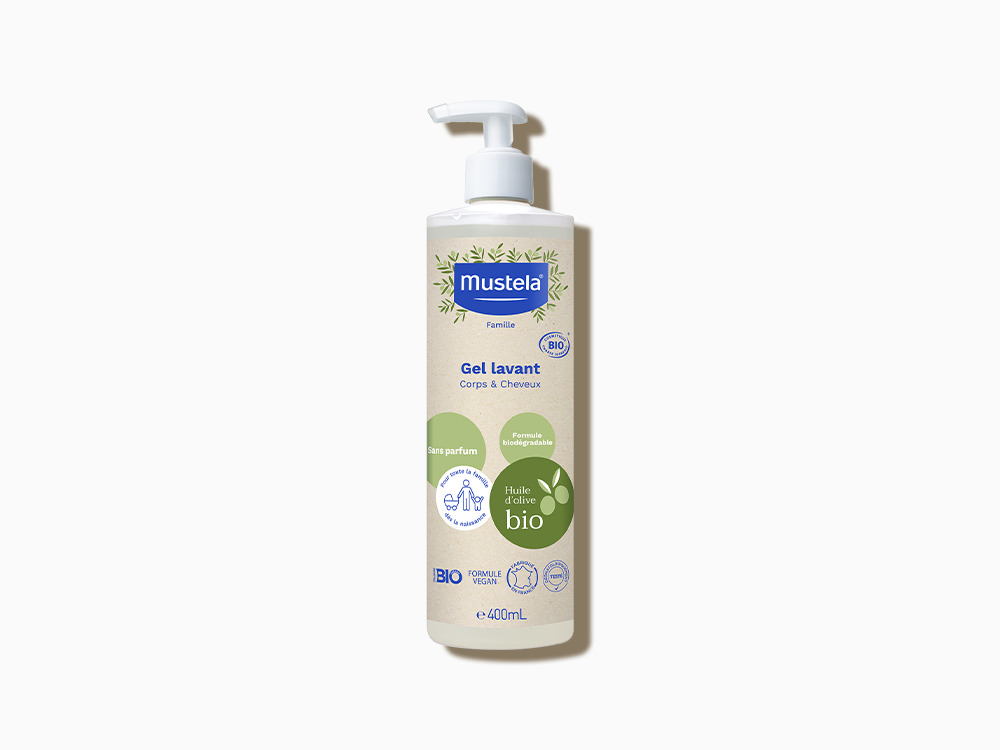 Mustela Bio Cleansing Gel 400ml Certified Organic Body And Hair Wash-1