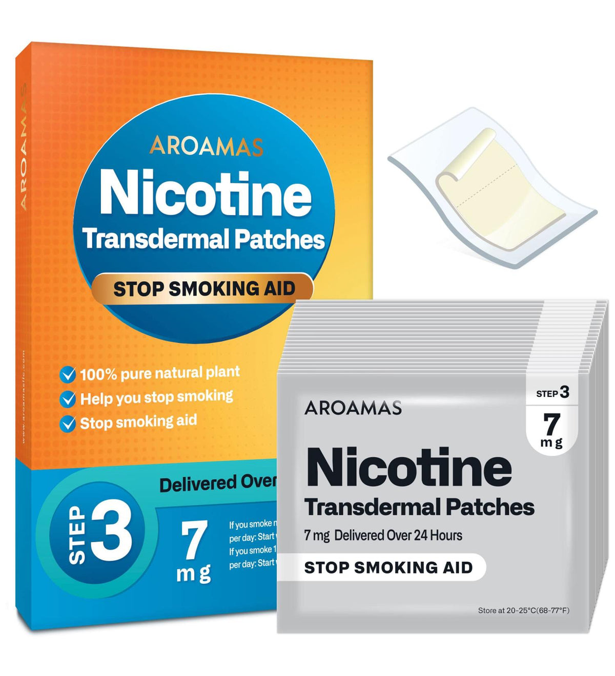 Nicotine Patches Step 3, 7 mg, 30 Count-1