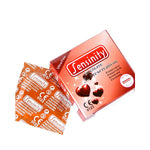 Sensinity Chocolate Dotted Condom 3 Pcs - Lubricated, Thin-1