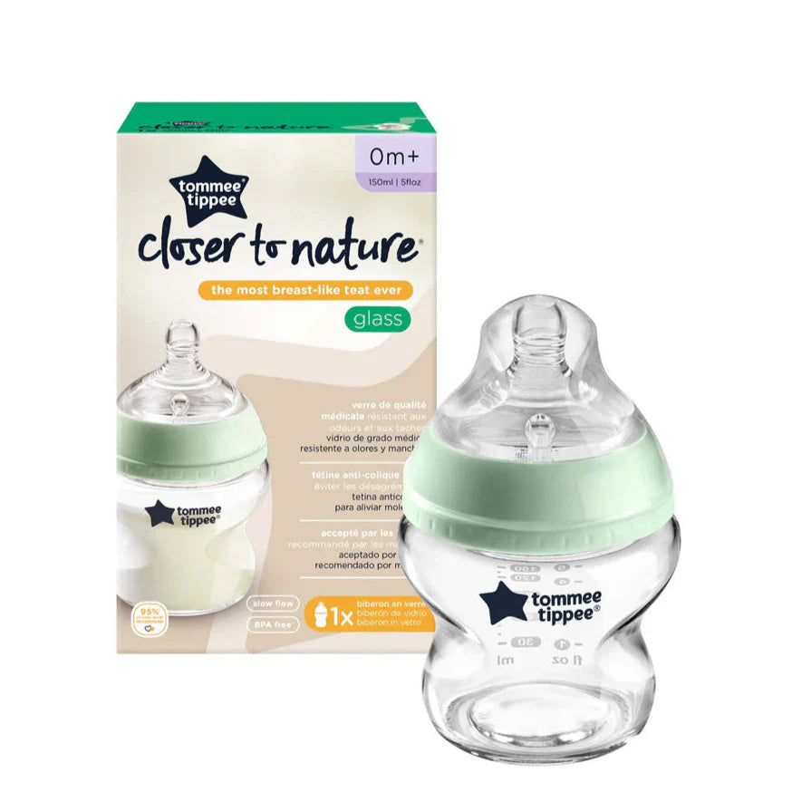 Tommee Tippee Closer To Nature 150ml Glass Feeding Bottle Slow Flow-1