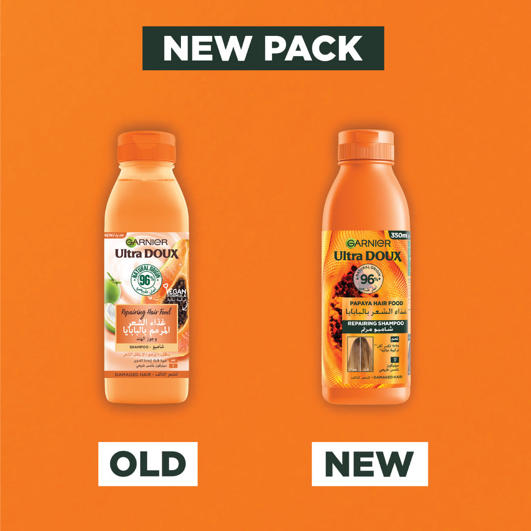 Garnier Ultra Doux Hair Food Papaya Shampoo For Damaged Hair 350ml-2