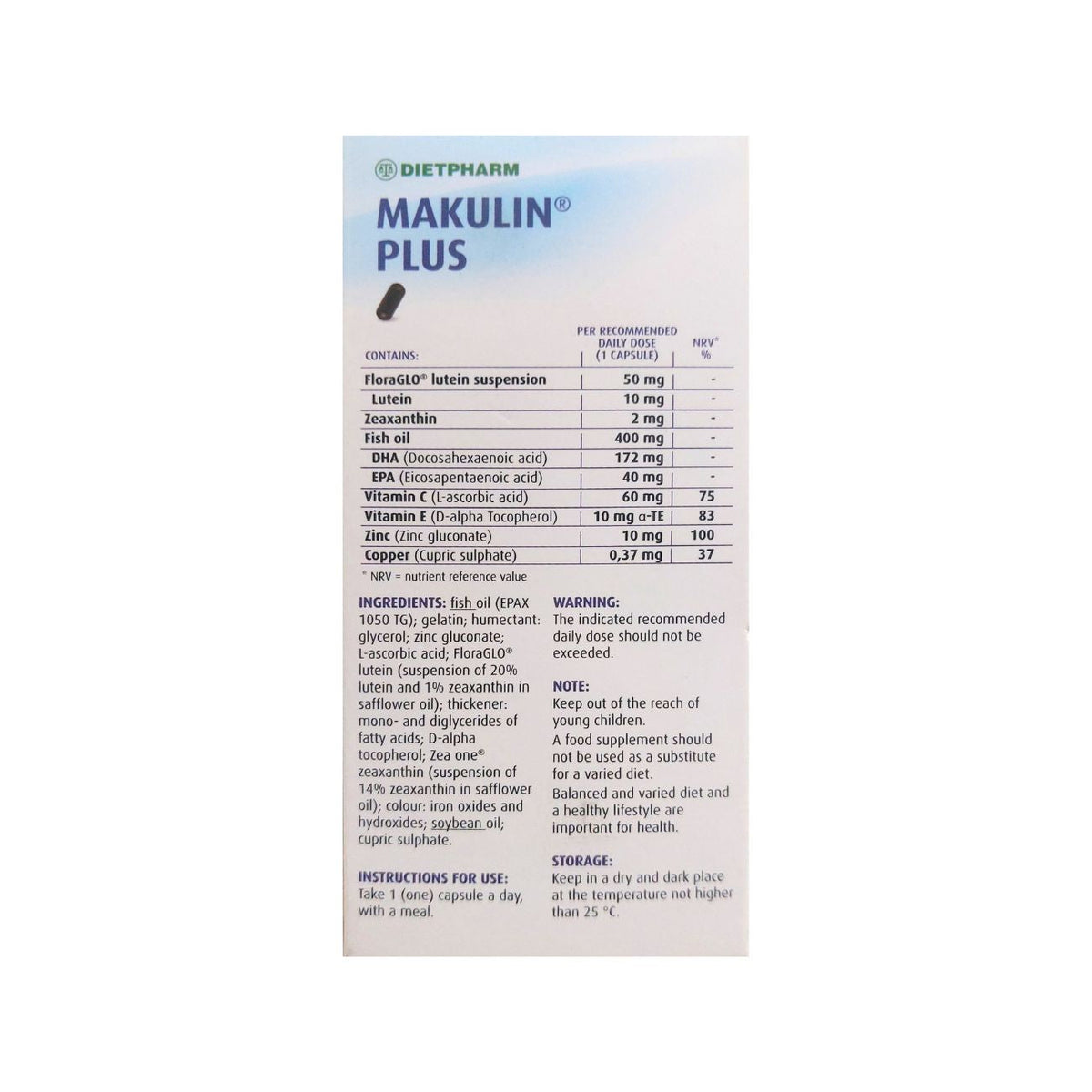 MAKULIN PLUS 30 CPS DIETPHARM