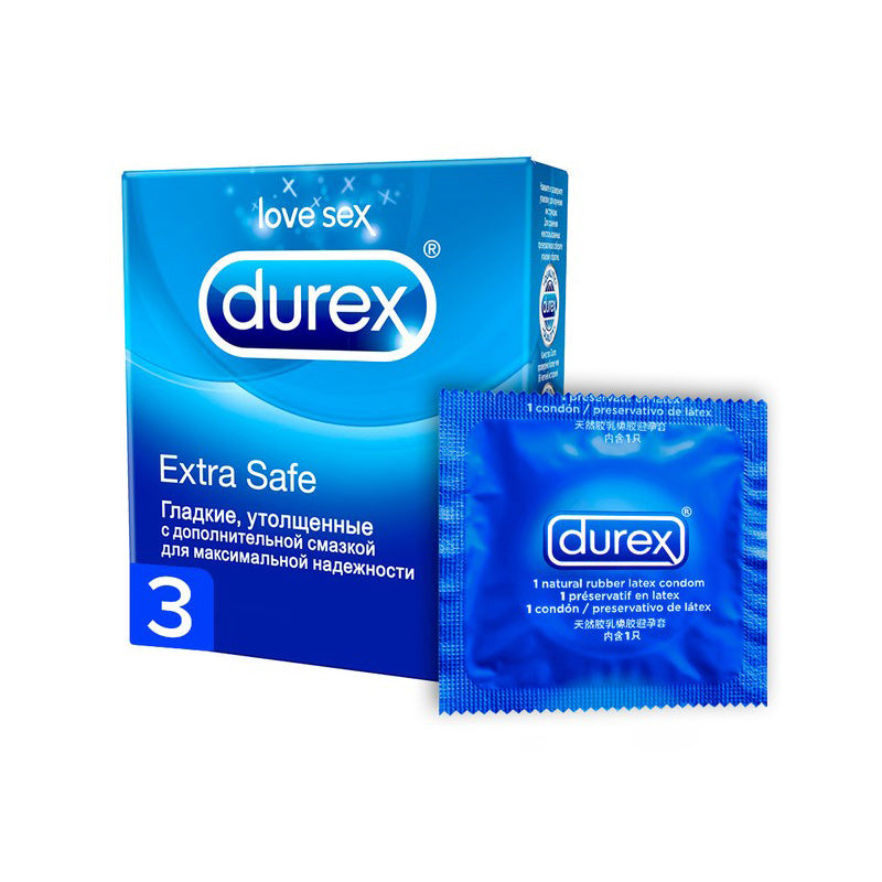 Durex Extra Safe Condoms 3 Pcs Extra Lubricated Latex Protection-4
