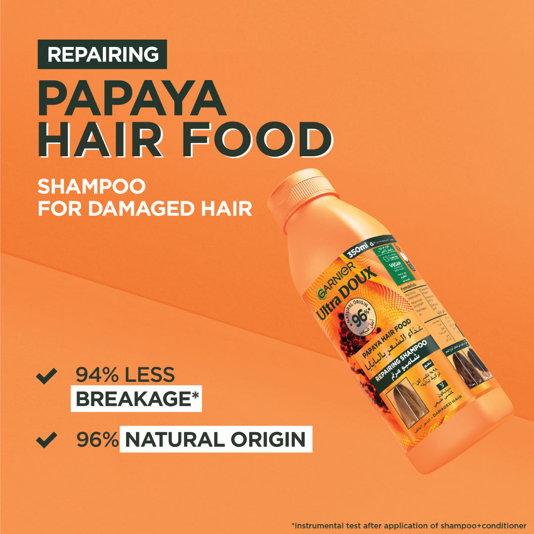 Garnier Ultra Doux Hair Food Papaya Shampoo For Damaged Hair 350ml-3
