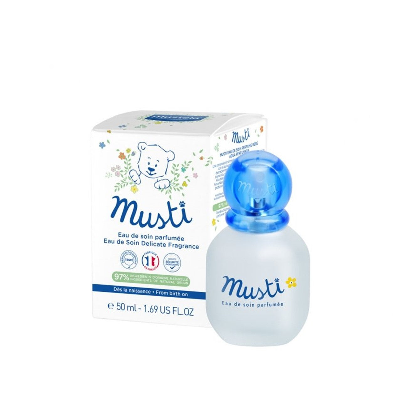 Mustela Musti Eau De Soin Delicate Fragrance 50ml Alcohol-Free Baby Perfume-1