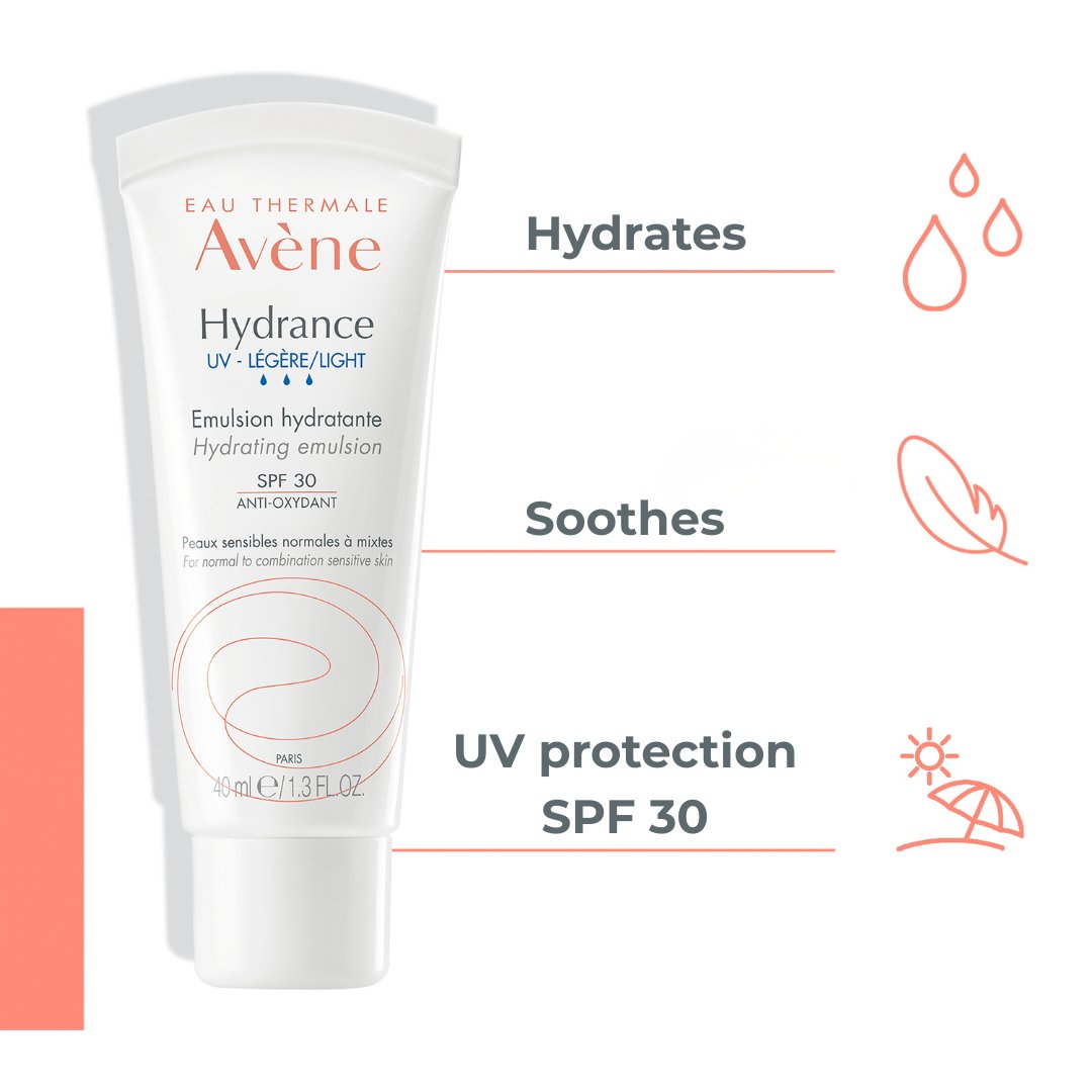 Avene Hydrance UV Light Emulsion + Avene Cleansing Foam Free