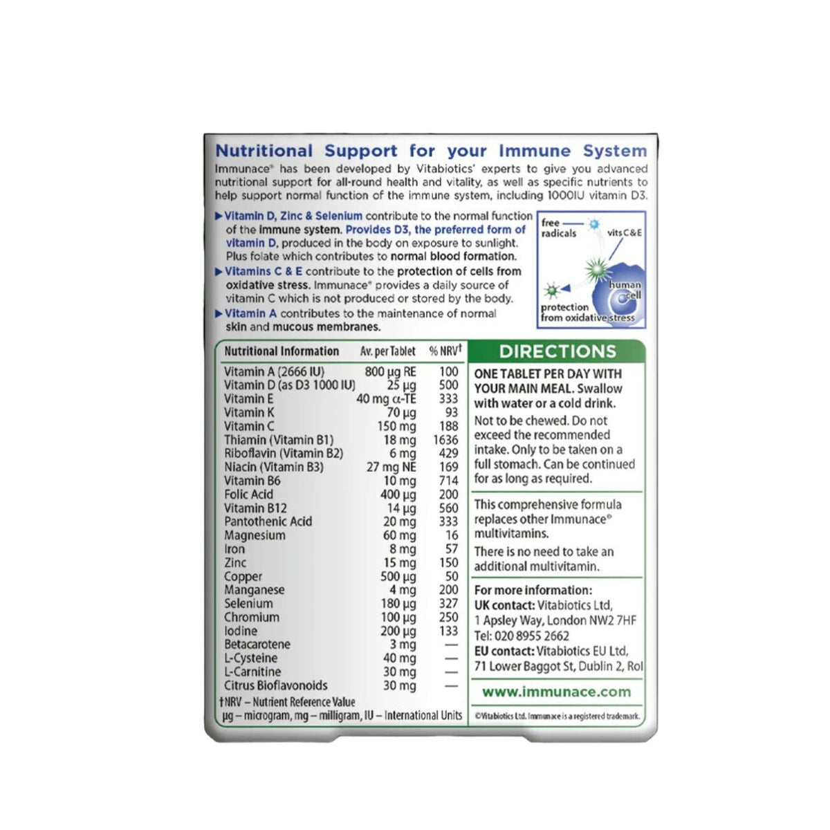 IMMUNACE 30TAB VITA BIOTICS