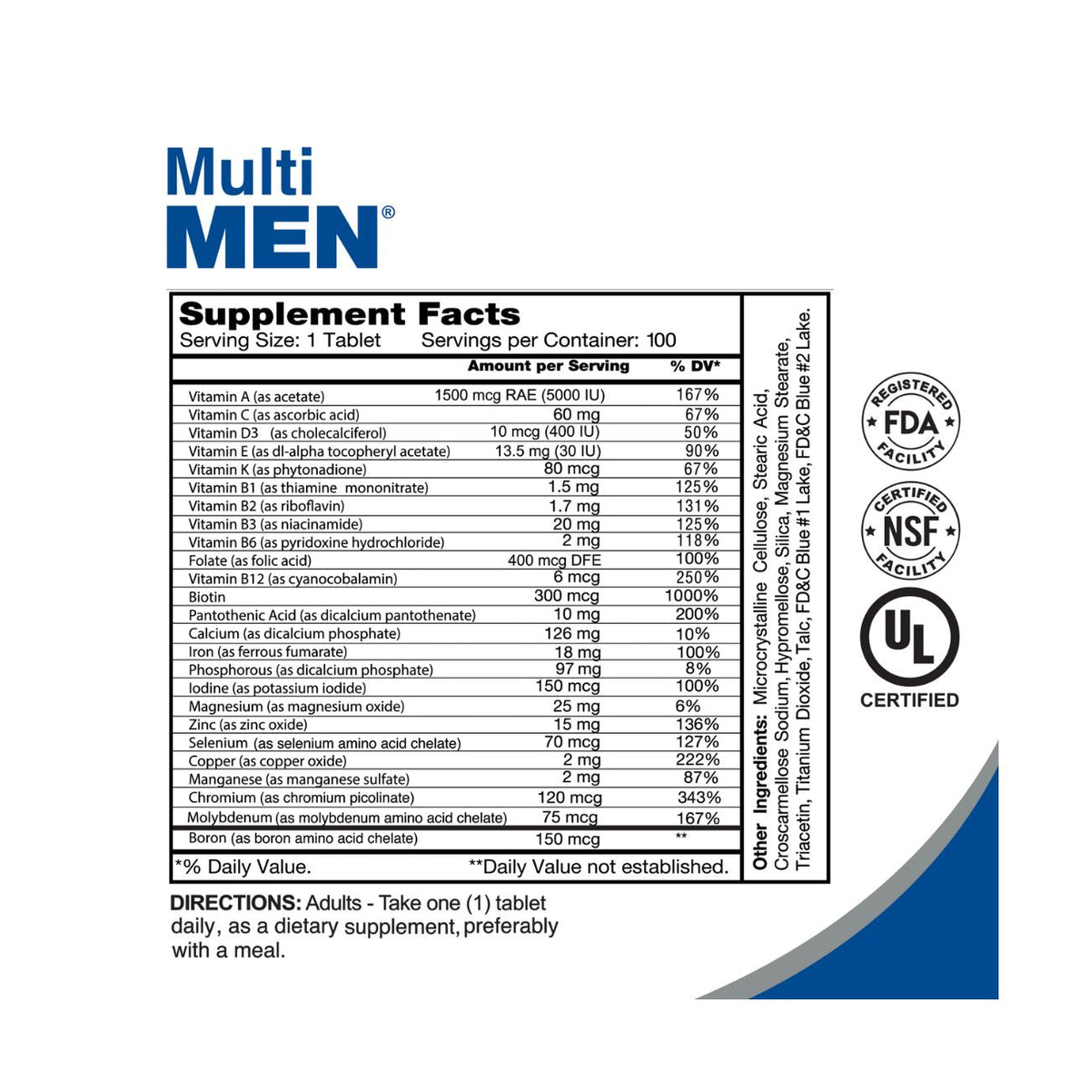MULTI MEN 100CPS ALFA VITAMINS