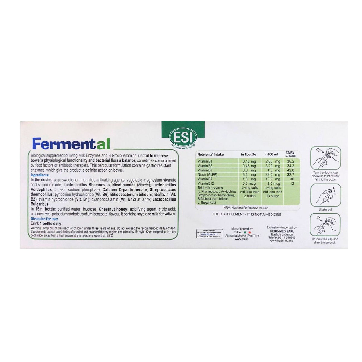 FERMENTAL ESI 6 FLACONS