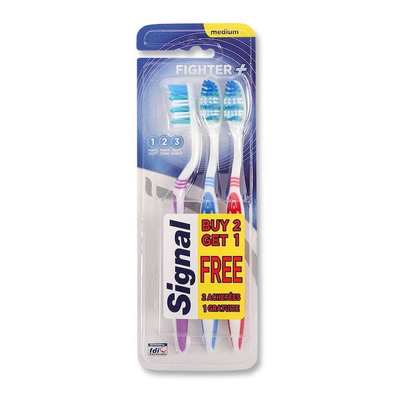 SIGNAL TOOTHBRUSH FIGHTER MEDIUM 2+1 FREE