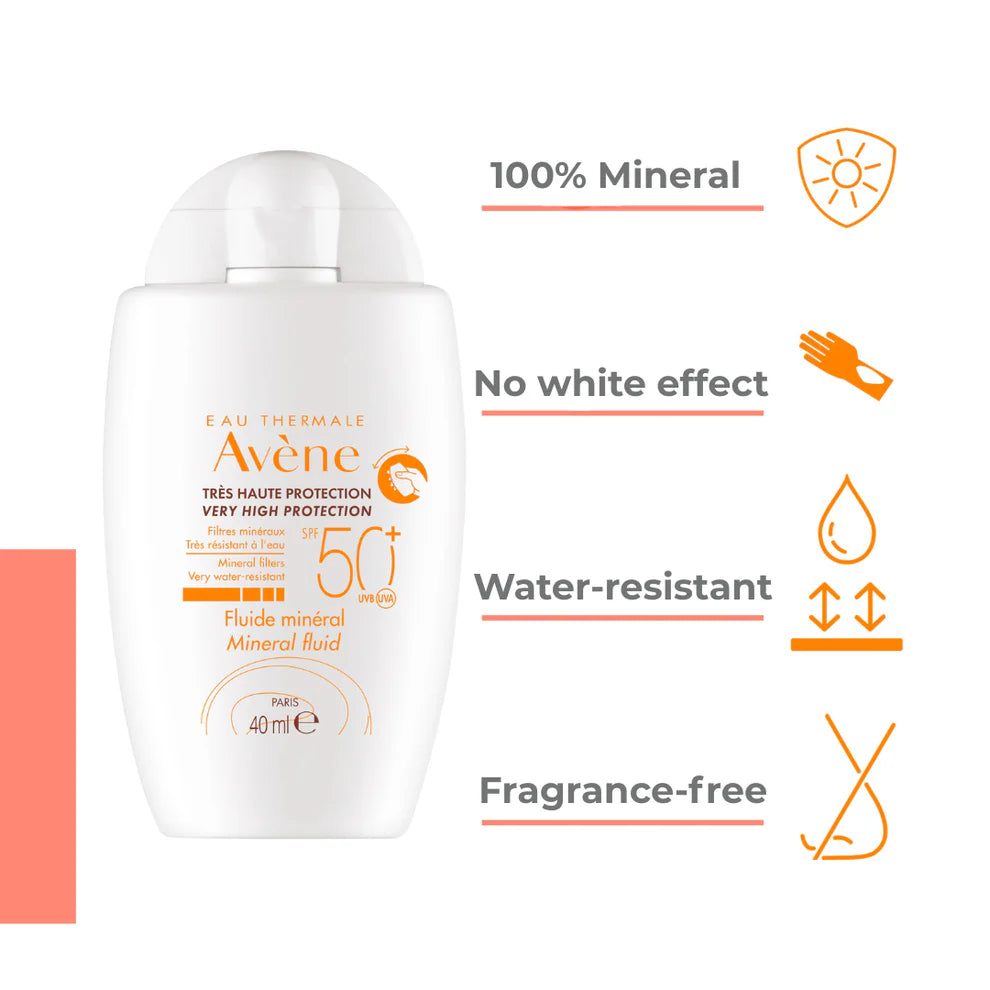 Avene Mineral Fluid SPF50+ Sunscreen - Matte Finish