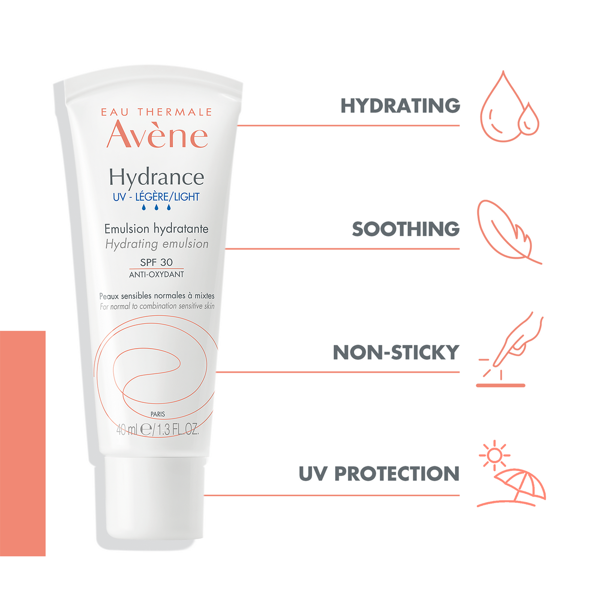 Avene Hydrance UV Legere Emulsion SPF 30 40ml Lightweight Moisturizer-3