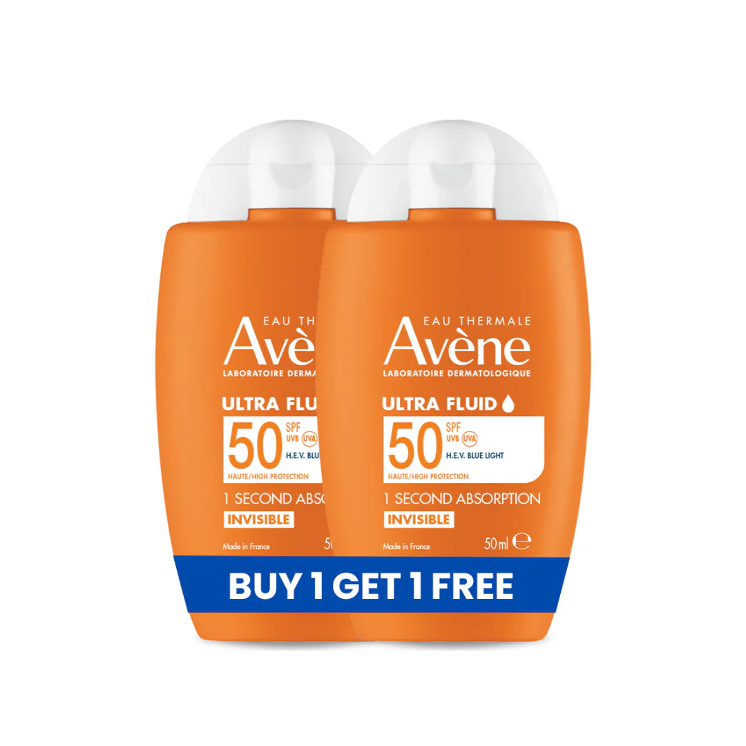 Avene Ultra Fluid Invisible Sunscreen SPF50+ Buy One Get One Free