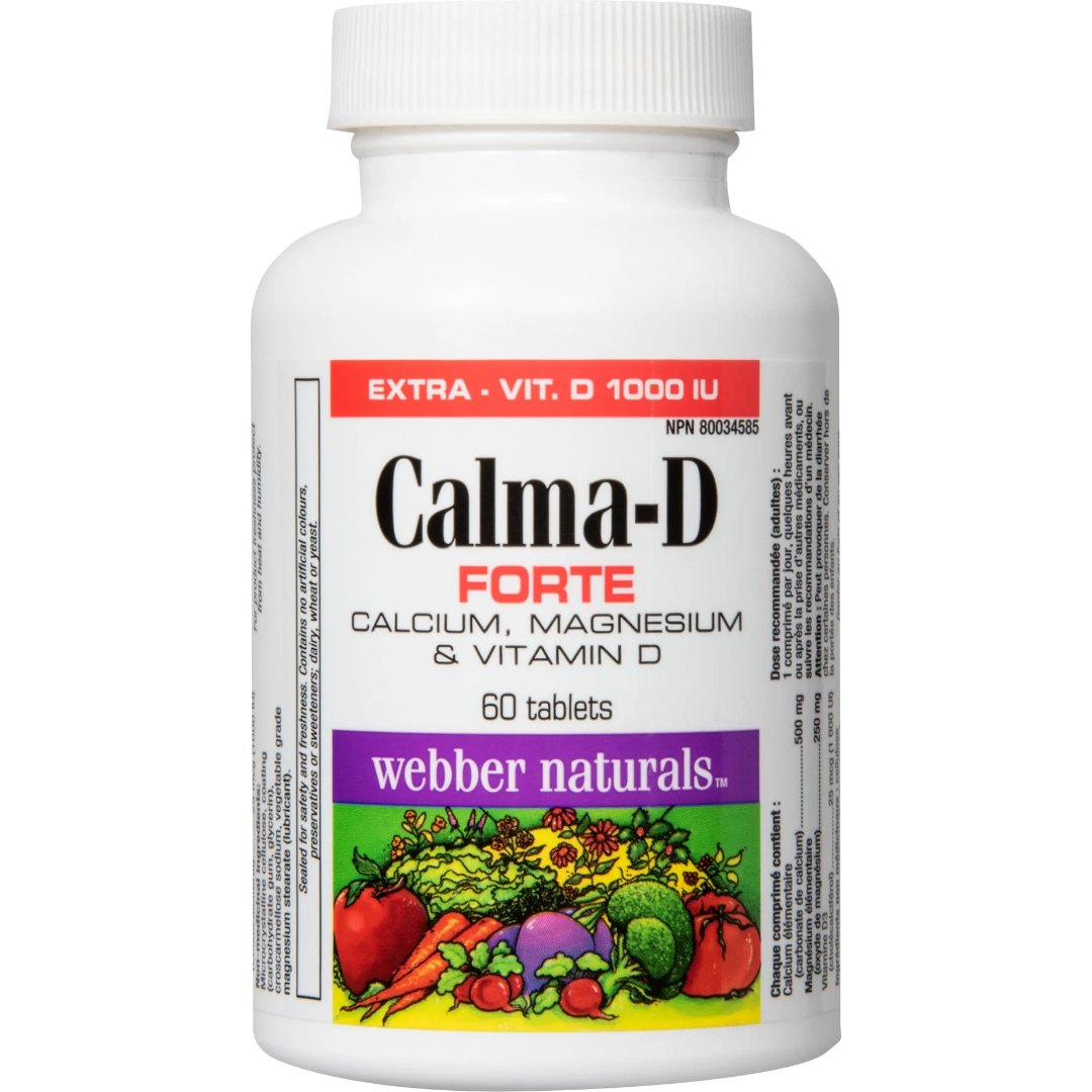 Webber Naturals Calma-D Forte 60 Tablets Calcium Magnesium Vitamin D3 Supplement-1