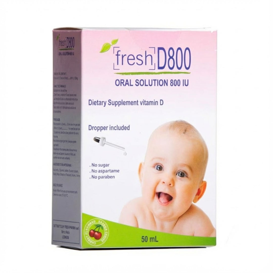 Fresh D 800 Oral Solution 50 Ml Vitamin D3 Cherry Flavor For Children-1