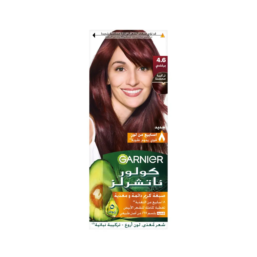 Garnier Color Naturals 4.6 Burgundy Permanent Hair Color, Nourishing Creme-1
