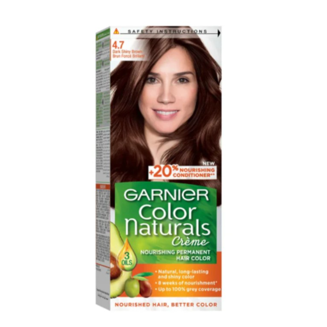 Garnier Color Naturals 4.7 Dark Shiny Brown Permanent Hair Color-1