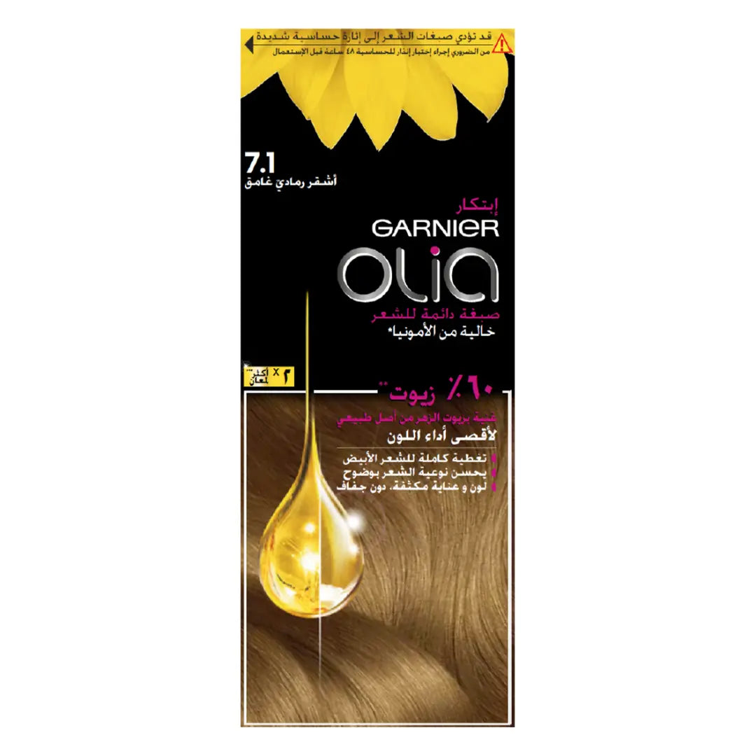 Garnier Olia 7.1 Dark Ash Blonde Permanent Hair Color Kit-1