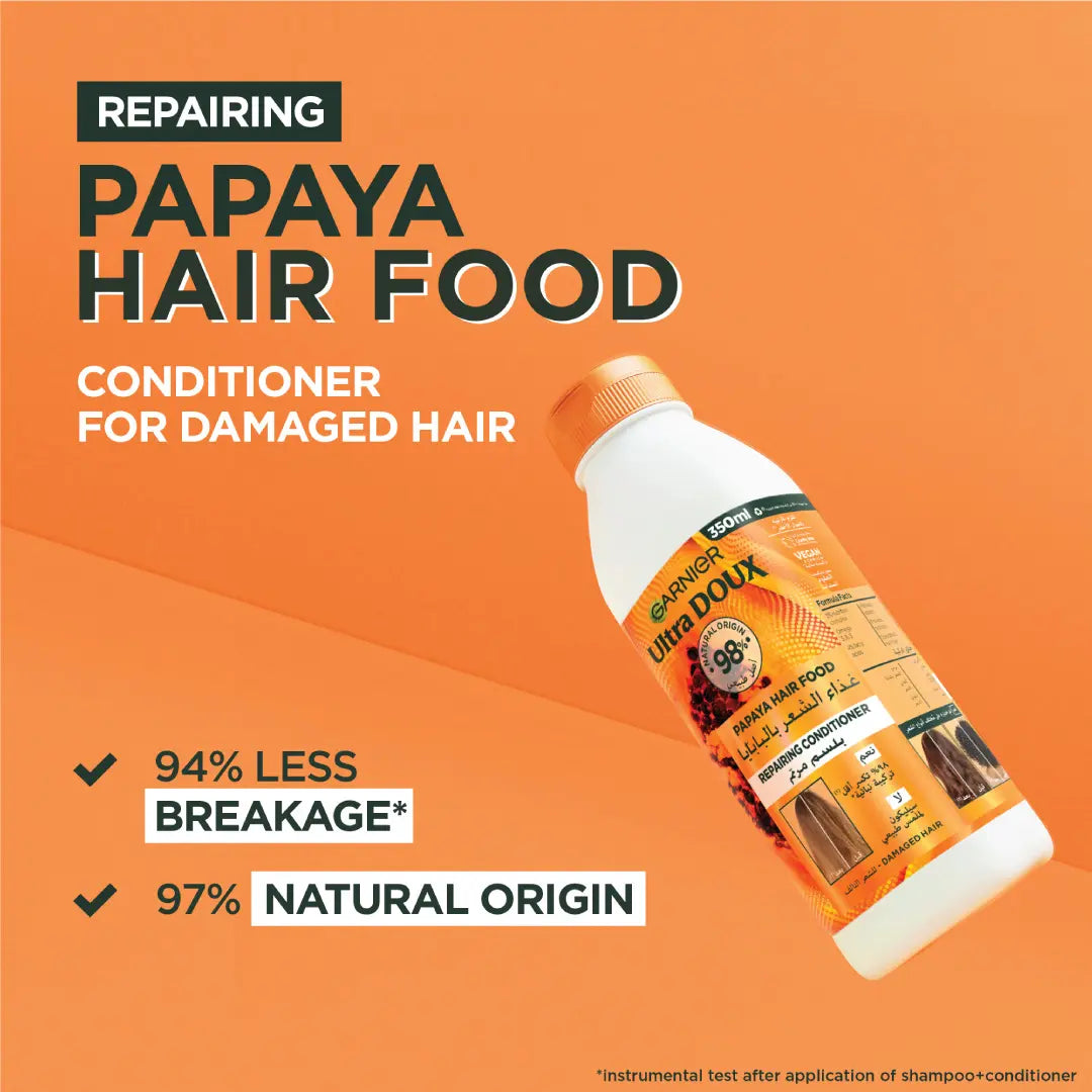 Garnier Ultra Doux Hair Food Papaya Conditioner For Damaged Hair 350ml-3