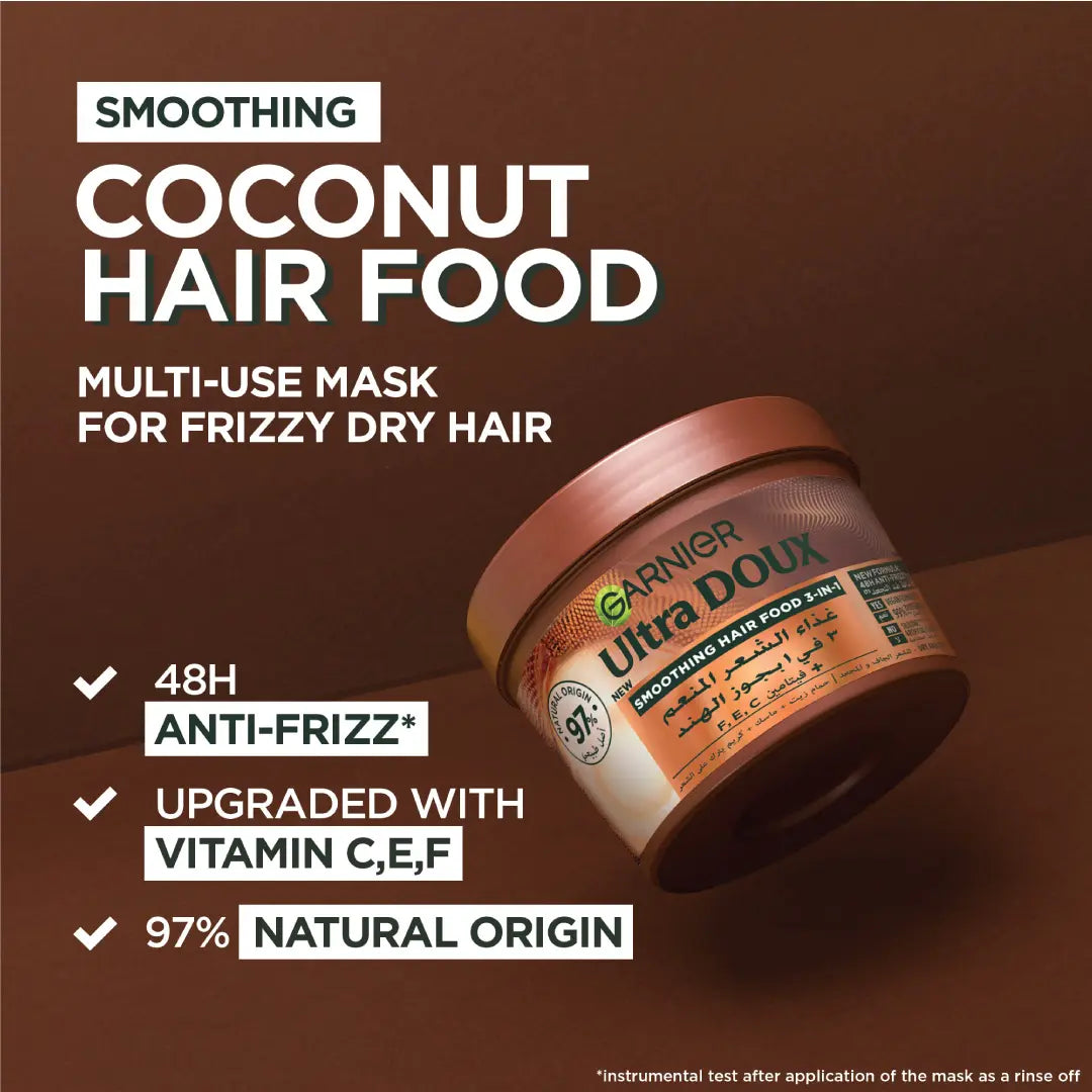 Garnier Ultra Doux Hair Food Smoothing Coconut & Macadamia 3-In-1 Hair Mask 390ml-3