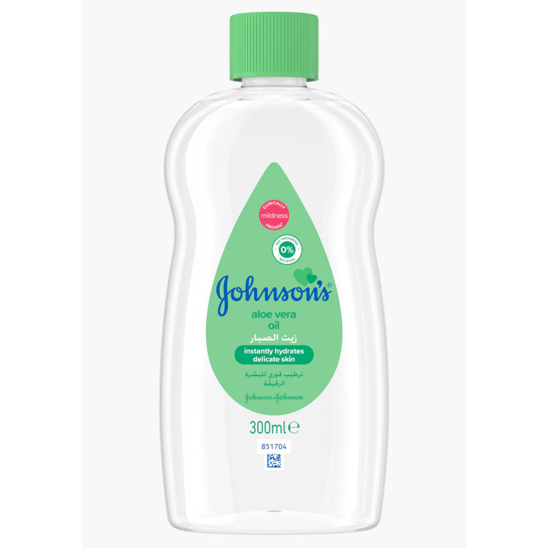 Johnson's Aloe Vera Oil 300ml Hydrating Baby Massage Oil