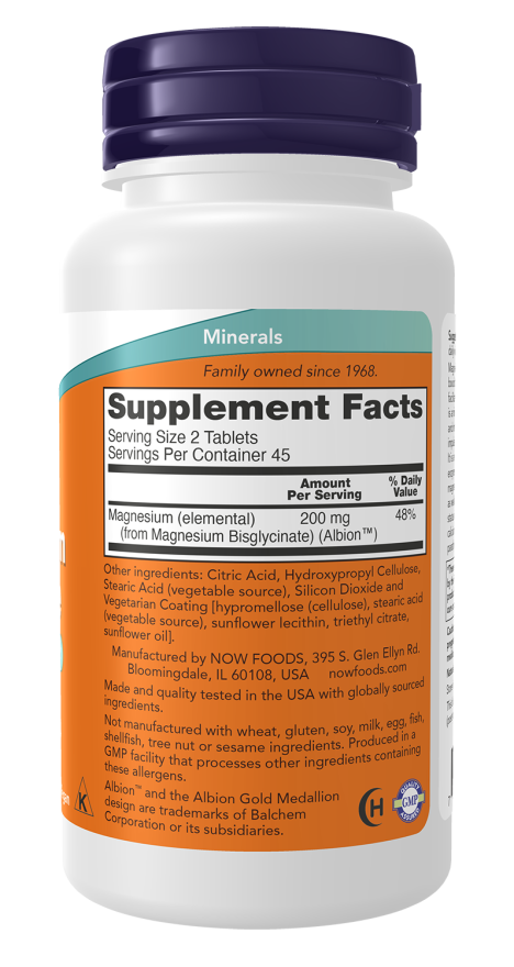 NOW Masgnesium Glycinate 90 Tabs