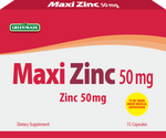 MAXI ZINC 50MG 15CAPS GREEN MADE