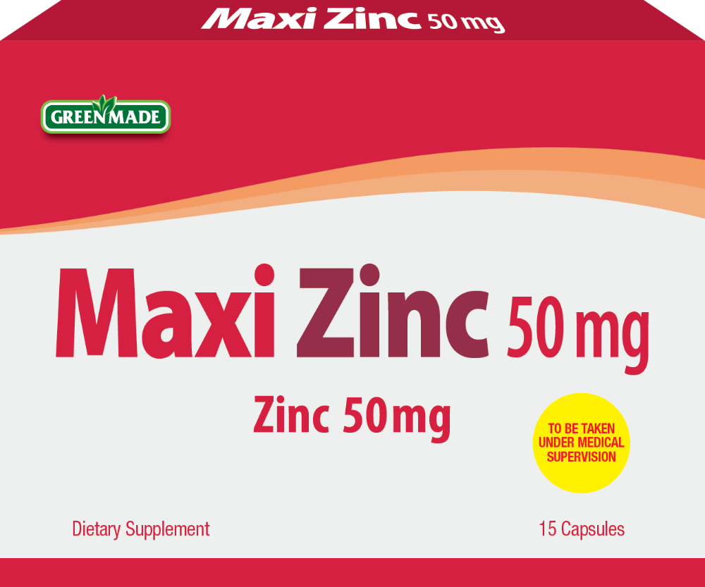 MAXI ZINC 50MG 15CAPS GREEN MADE