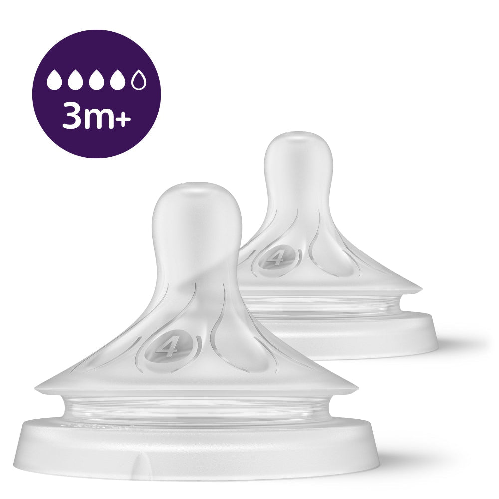 AVENT 2 NATURAL TEATS 4.HOLES 3M+