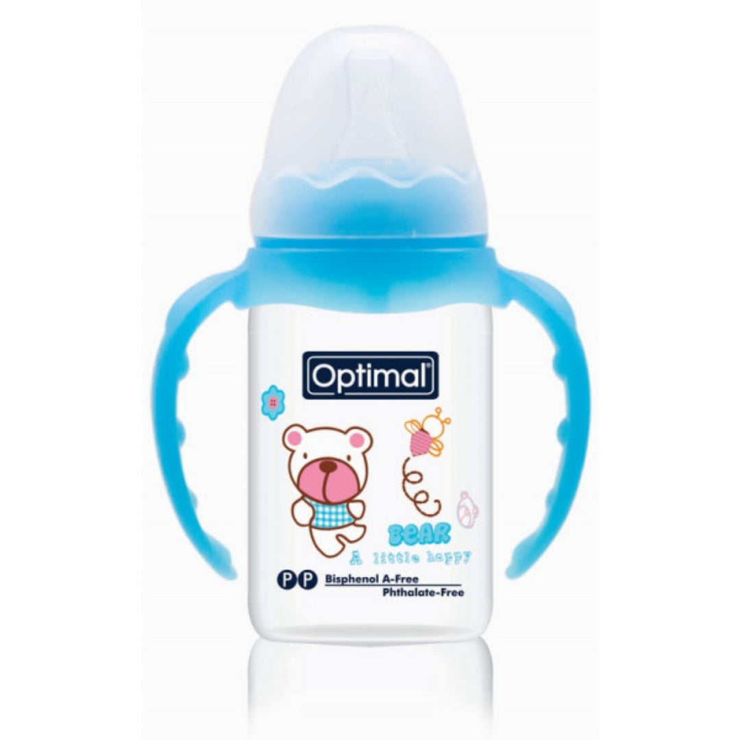 Optimal Slim Waist Feeding Bottle With Handle 140ml For Infants