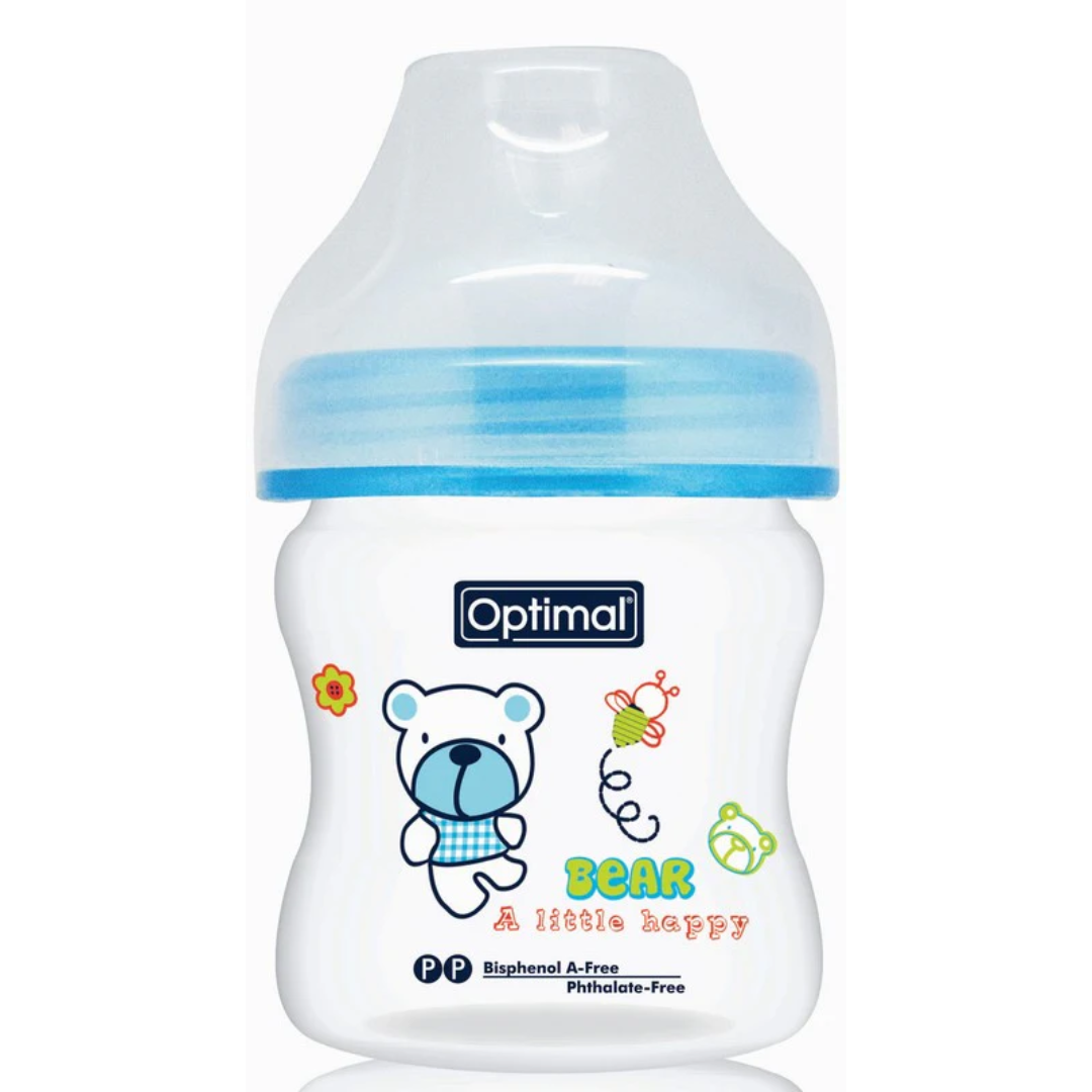 Optimal P.P Extra Wide Neck Feeding Bottle 150ml Anti-Colic Orthodontic