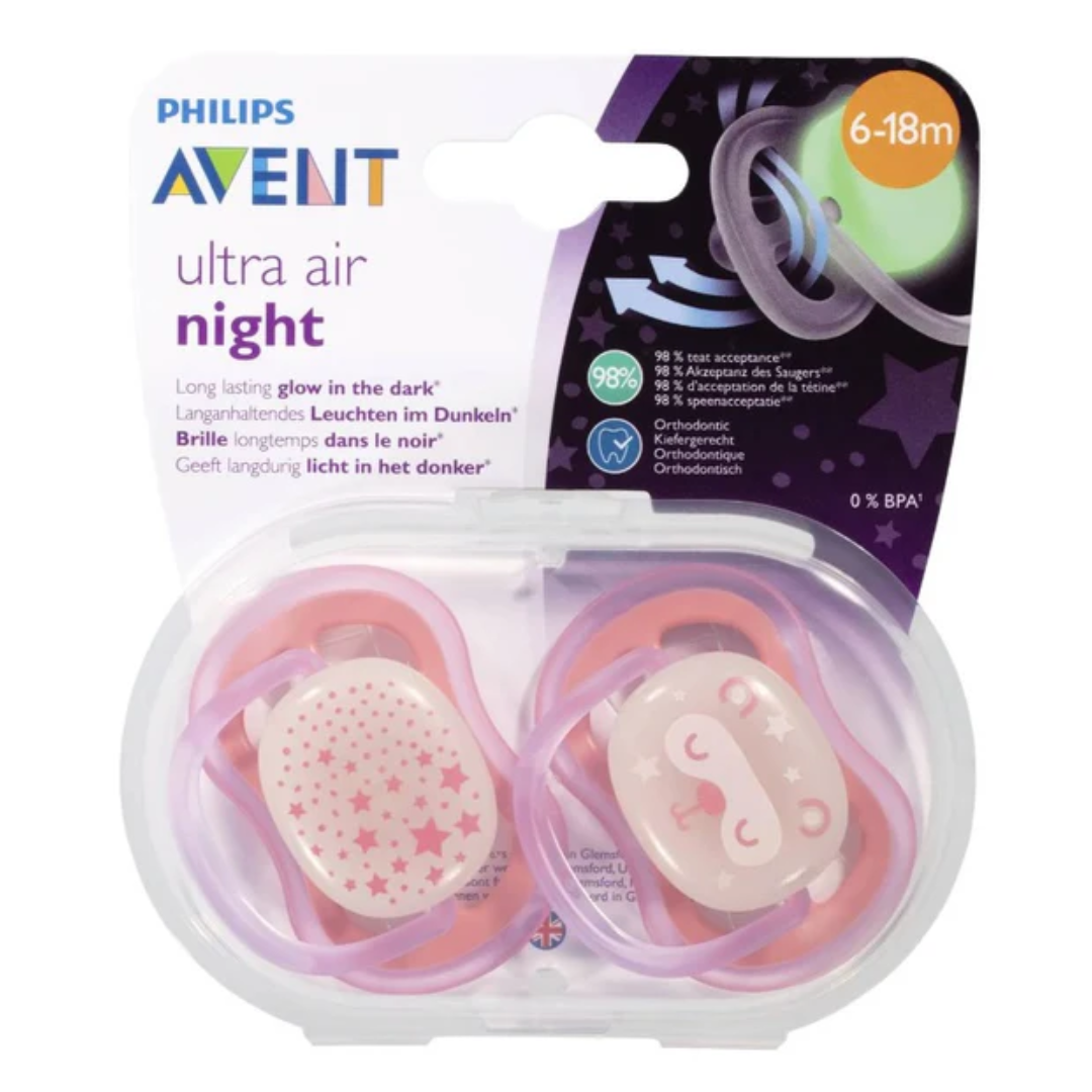 Philips Avent Ultra Air Night Time Soother 6-18 Months Girl SCF376/22