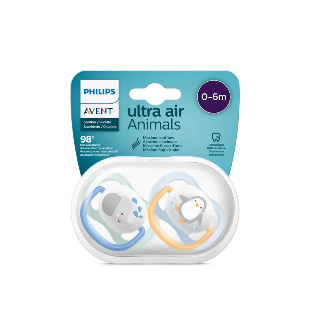 Philips Avent Ultra Air Pacifier 0-6M SCF244/20 Silicone Baby Soother