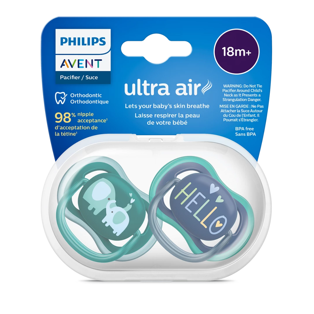 Philips Avent Ultra Air Pacifier SCF349/18 For 18 Months Plus, Silicone, Orthodontic