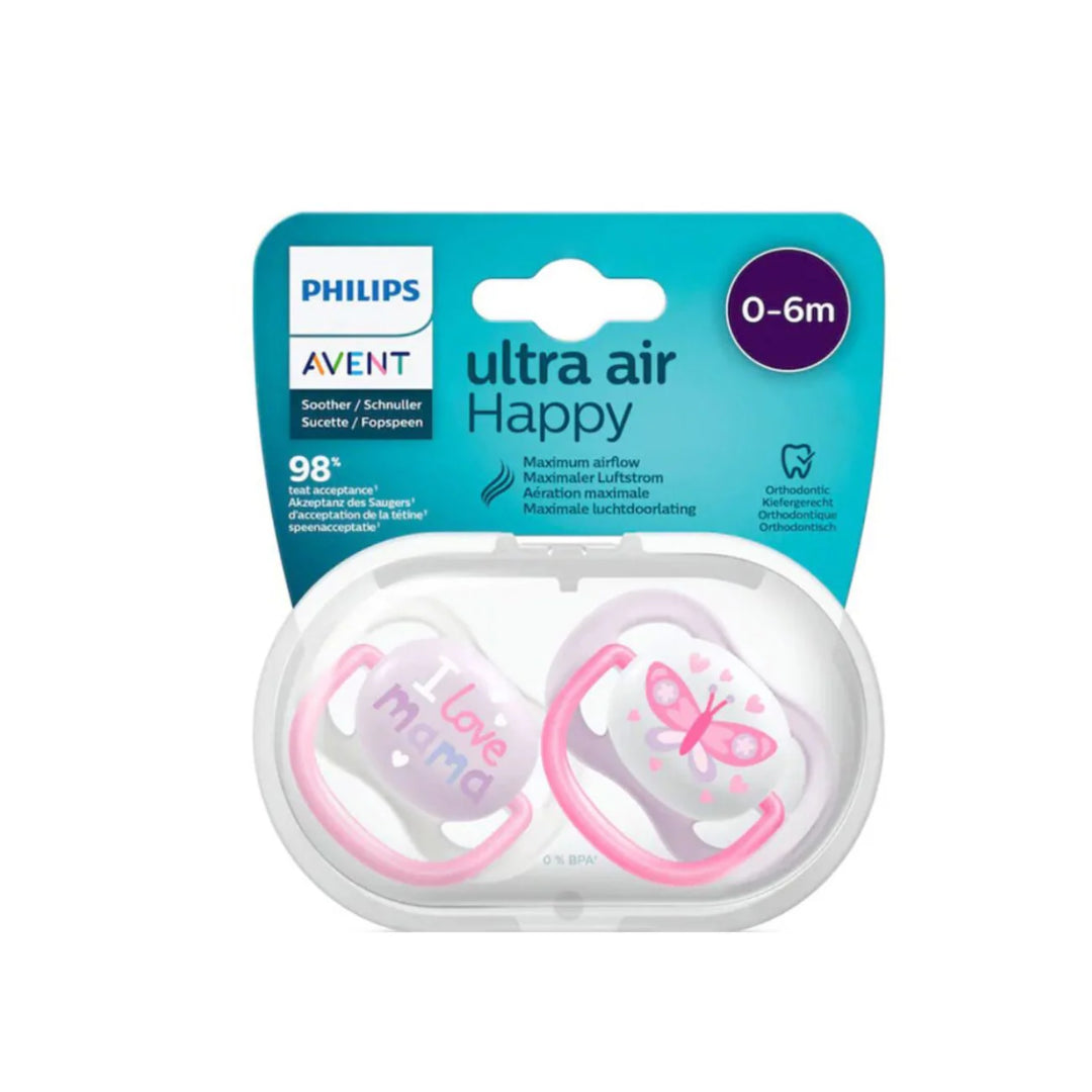 Philips Avent Ultra Air Soother I Love Mama 0-6 Months Girl SCF080/06