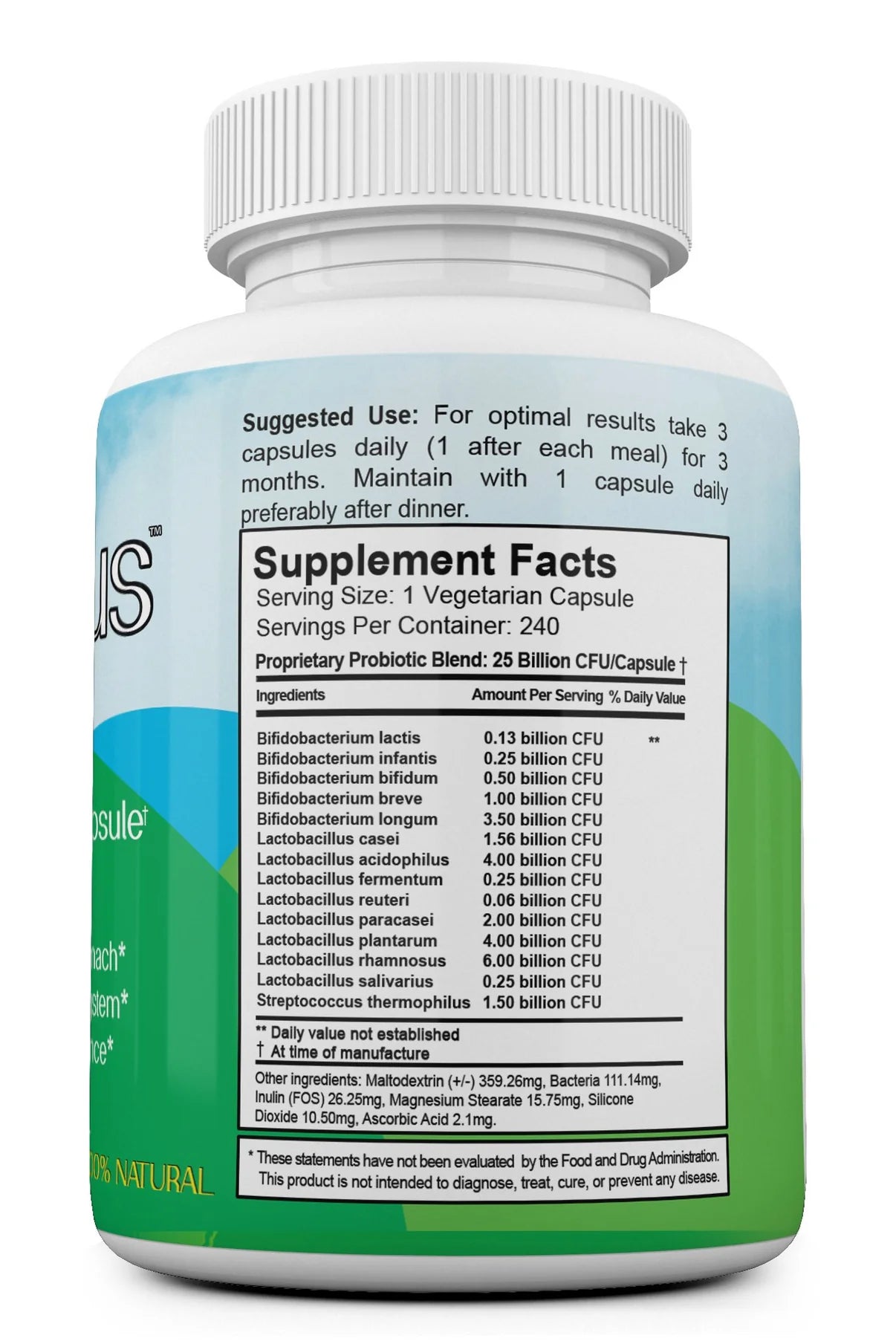 PrioticPlus General Probiotic Supplement 240 Capsules
