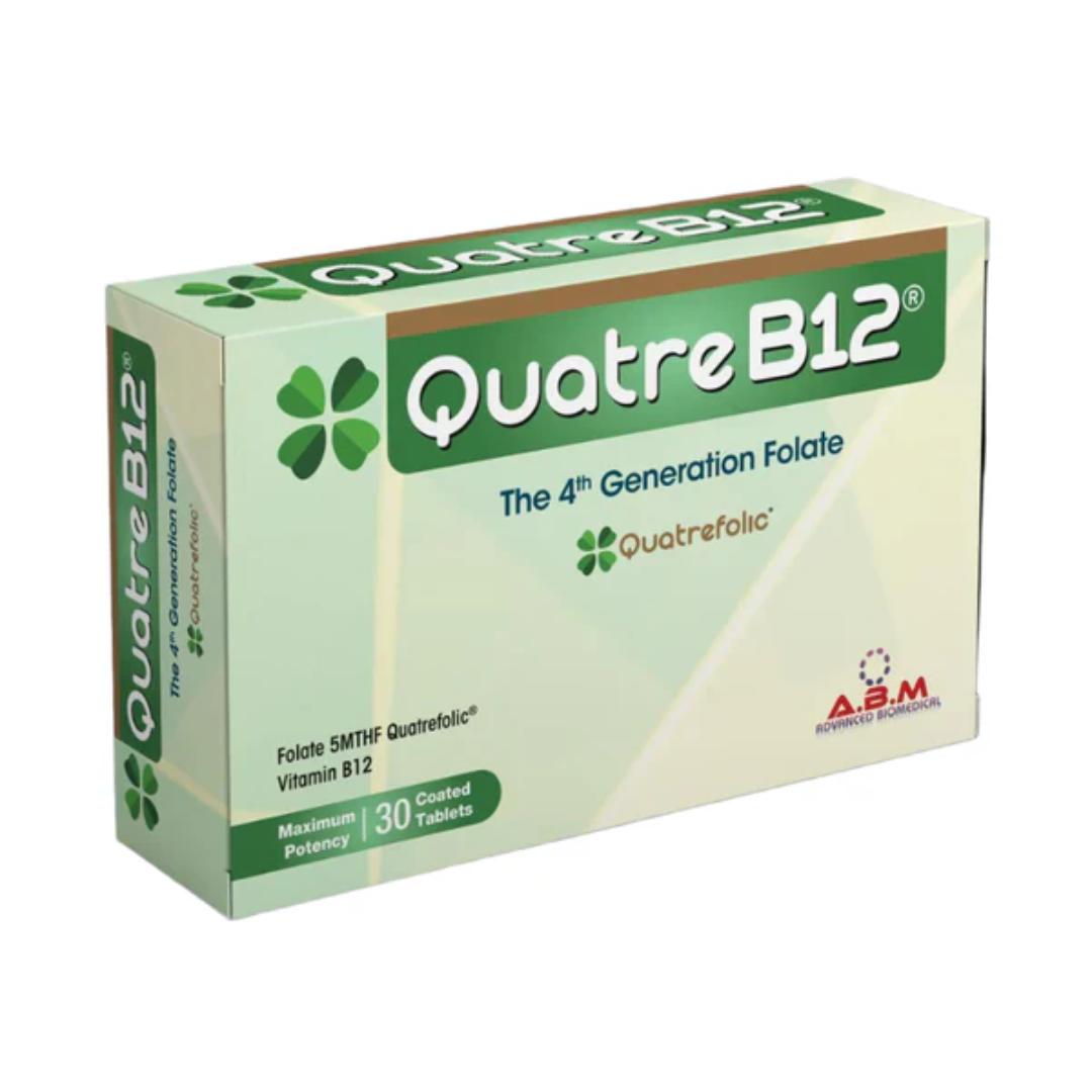 Quatre B12 30 Capsules Vitamin B12 Supplement for Homocysteine Support-1