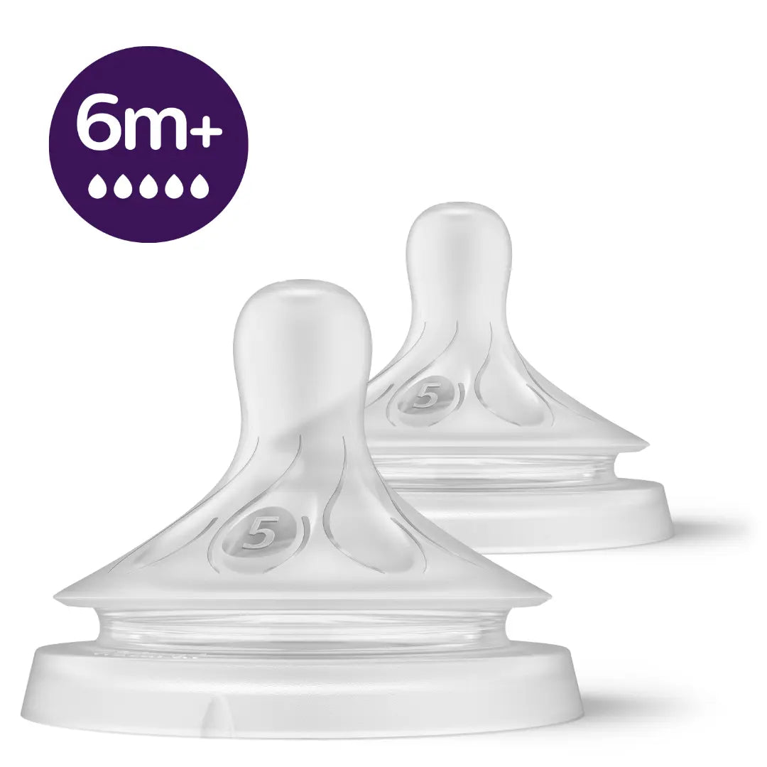 Philips Avent Natural Teats Fast Flow 6m Plus 2-Pack Silicone Nipples