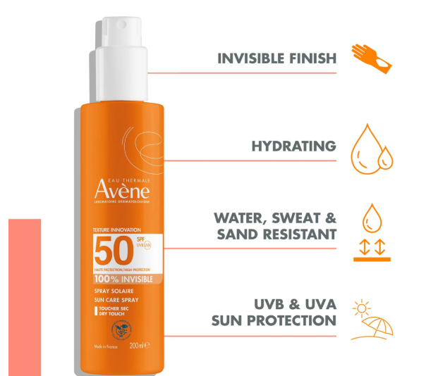 Avene Very High Protection Spray SPF 50 Plus 200ml For Sensitive Skin-2