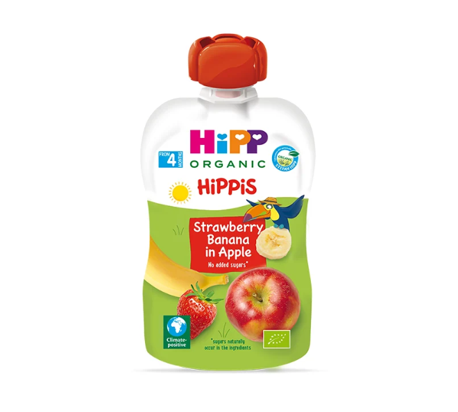 HIPP HIPPIS STRAWBERRY BANANA IN APPLE 100G
